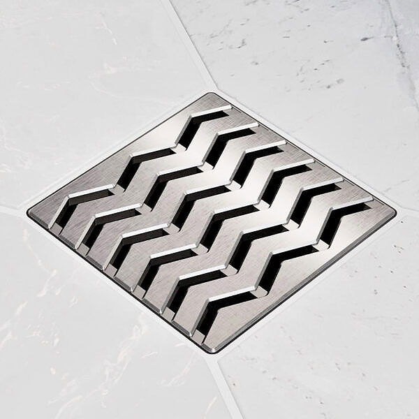 QUADRA Brushed Nickel Unique Drain Cover