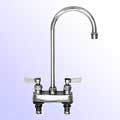 Fisher 4 inch center to center deck mount faucets with gooseneck spout