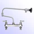 Fisher 8 inch center to center deck mount faucets with double jointed control swing spout