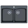 Classic quartz-granite composite double bowl drop-in kitchen sink
