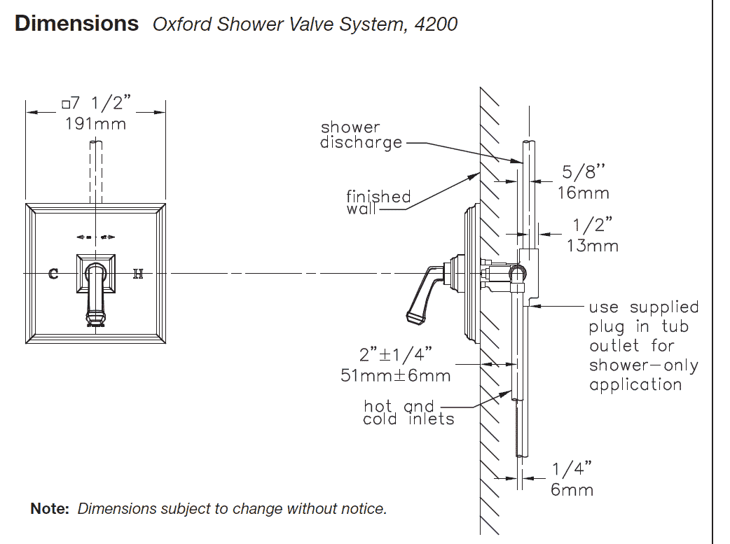 Symmons Shower Valve Hardware Plumbing Symmons Shower Valve