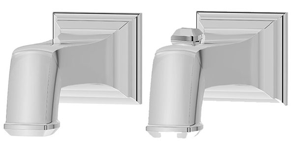 image of the Oxford diverter and non-diverter tub spouts