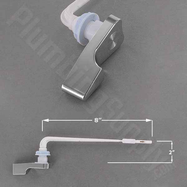 Front mount tank lever with chrome handle