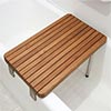 image of teak bathtub transfer bench