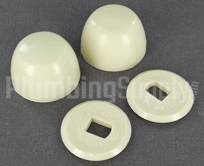 Blonde toilet bolt covers