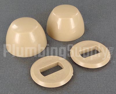 Tan toilet bolt covers