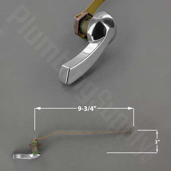 Chrome offset solid brass front mount tank lever