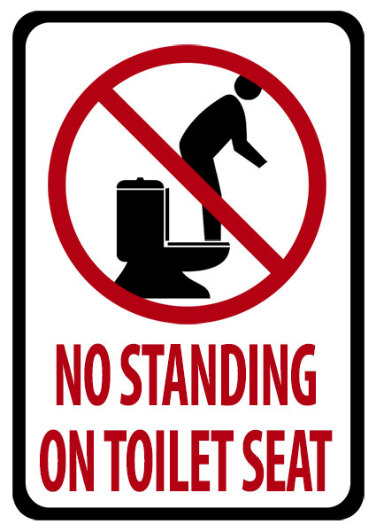 Don't ever stand on a toilet