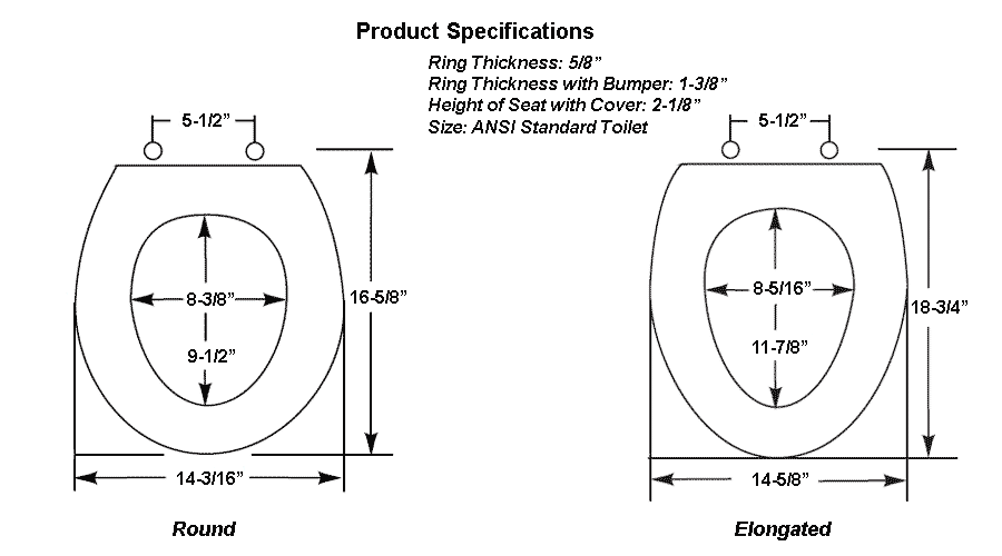 Fashionable Solid Wood And Veneer Toilet Seats Round And Elongated Styles View Dimensions