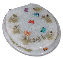 Butterfly themed round toilet seat