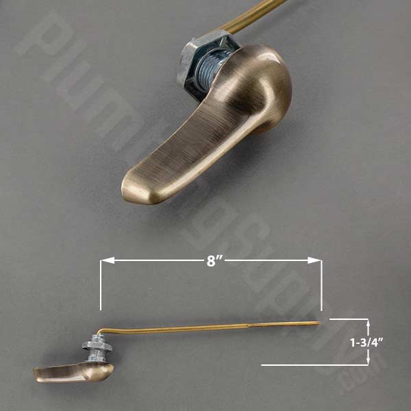 Antique brass basic front mount tank lever