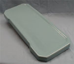 blue colored antique toilet tank top