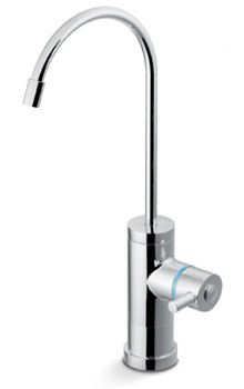 Designer drinking water faucet in polished chrome