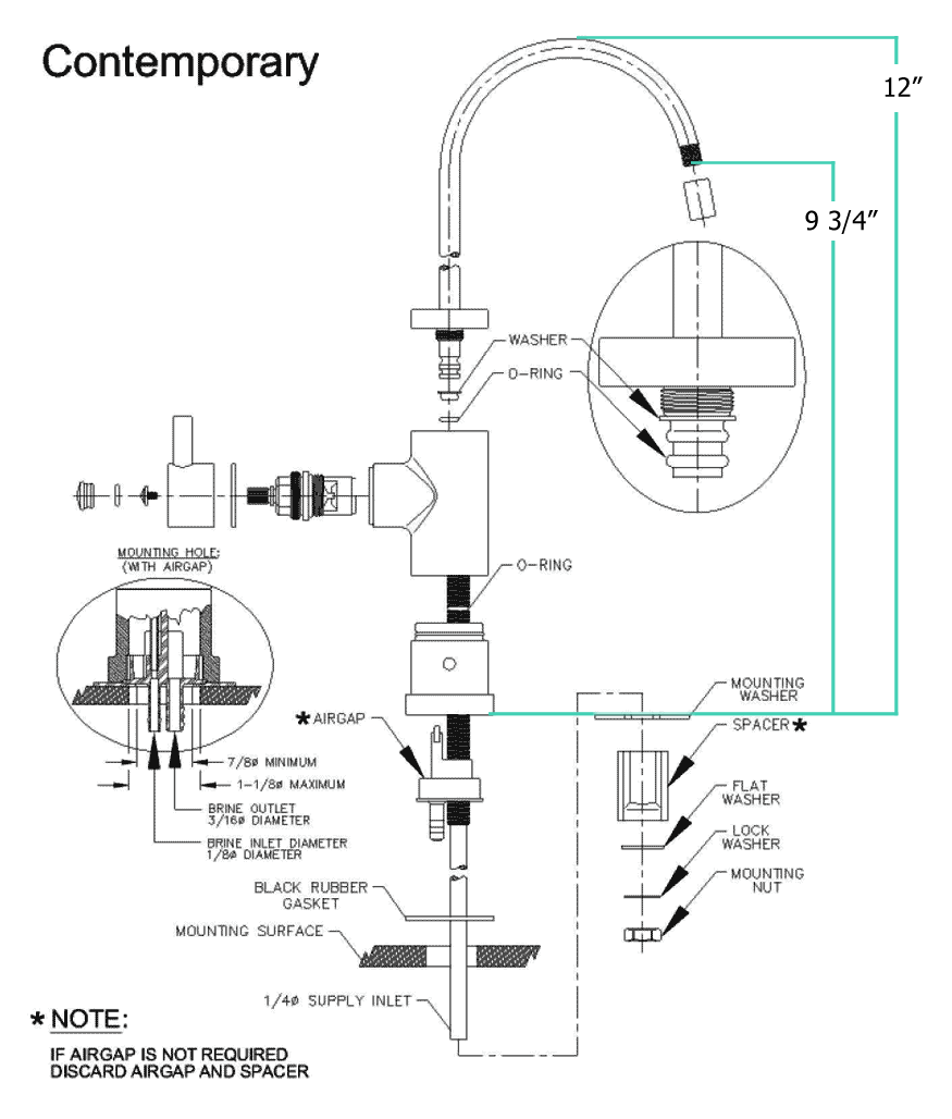 Contemporary Designer Filter Faucets For Use With Ro Reverse