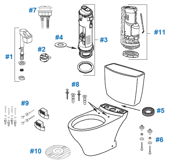 Toto Aquia Toilet Replacement Parts