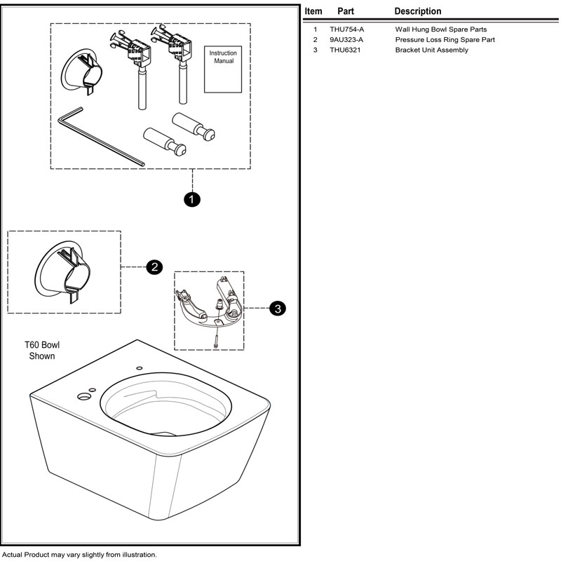 Parts diagram for SP Wall-Hung toilet 4494049 Washlet+