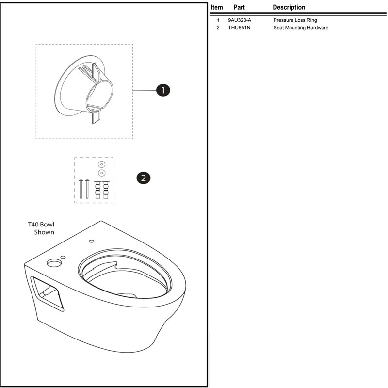 Parts diagram for EP Wall-Hung one-piece toilets - toilet model 428