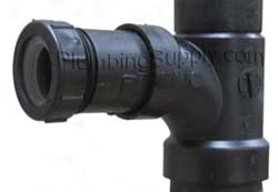 male trap adapter installed into sanitary tee