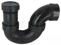 image of male trap adapter installed int solvent p-trap