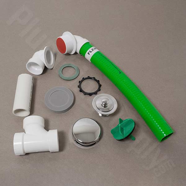 Bath waste & overflow kit - made with flexible PVC tubing! 