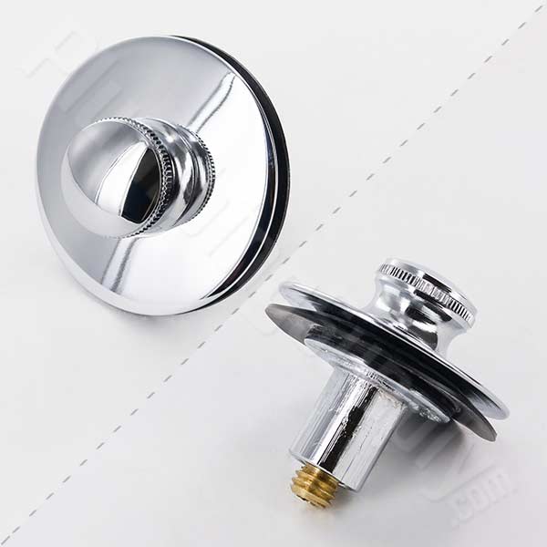 Non-Threaded Bathtub Flip-Top Drain Stopper with Snap-In Flange