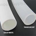 Solid and translucent white polyethylene tubing
