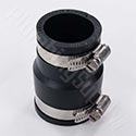 Trap adapter installed on tubular p-trap to ABS drain pipe