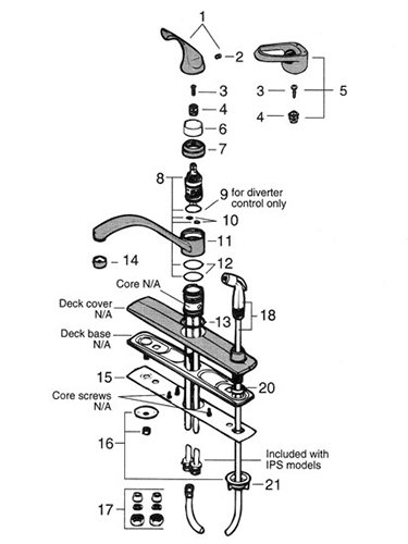 Valley Single Handle Kitchen Faucet Repair Parts