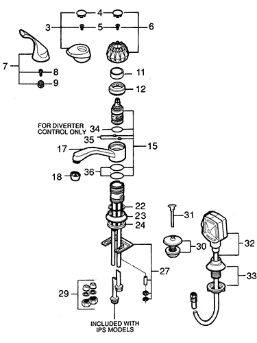 Valley Single Handle Bathroom Faucet Repair Parts