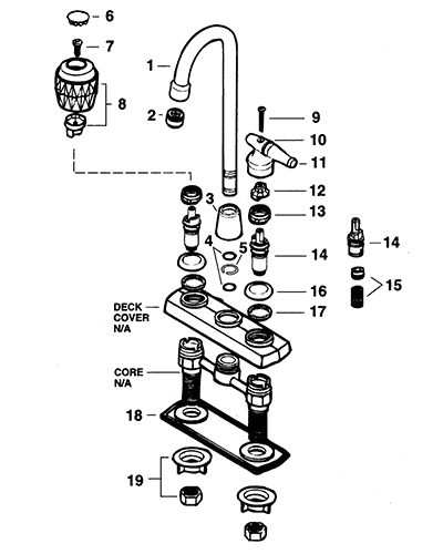 Valley double handle bar/prep faucet parts diagram