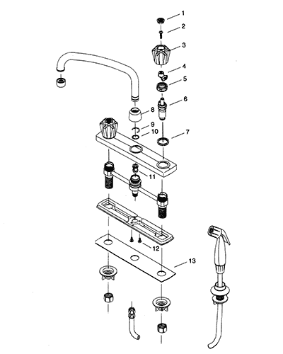 Two Handle Kitchen Faucet Repair Parts