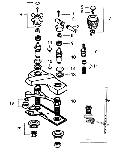 Valley Two Handle Bathroom Faucet Repair Parts