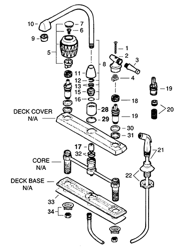 Two Handle Kitchen Faucet Repair Parts