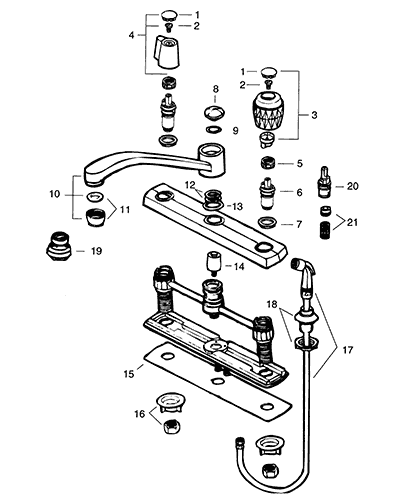 Two Handle Kitchen Faucet Repair Parts