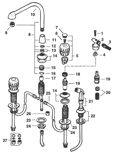 Valley Two Handle Kitchen Faucet Repair Parts