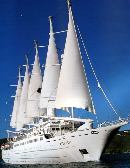 Windsurf with full sails