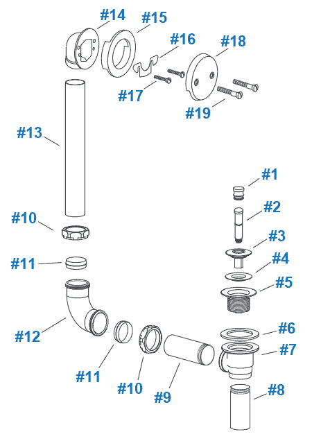 Bathtub shop drain parts