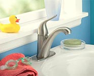 Water-efficient bathroom faucet