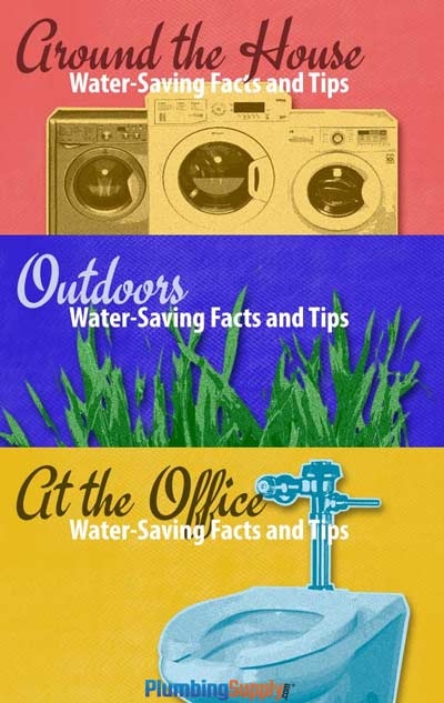 Learn how you can save water at home, outside, and at the office - and find water-efficient plumbing products to help you out.