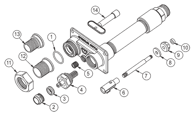 Parts breakdown for Woodford Model 32 sprinkler wall hydrant