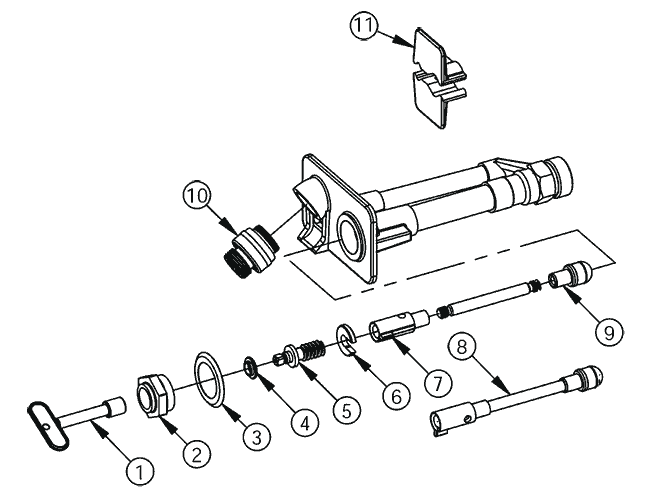 Parts breakdown for Woodford Model 65 commercial wall hydrants