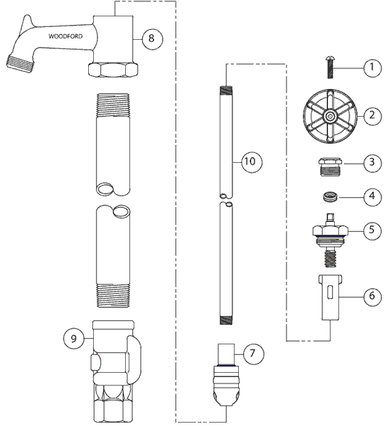 Woodford yard hydrant schematics model y30