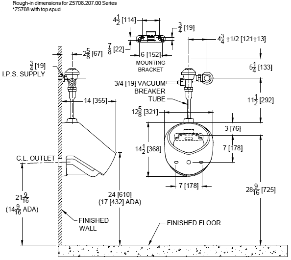 Wall Urinal installation
